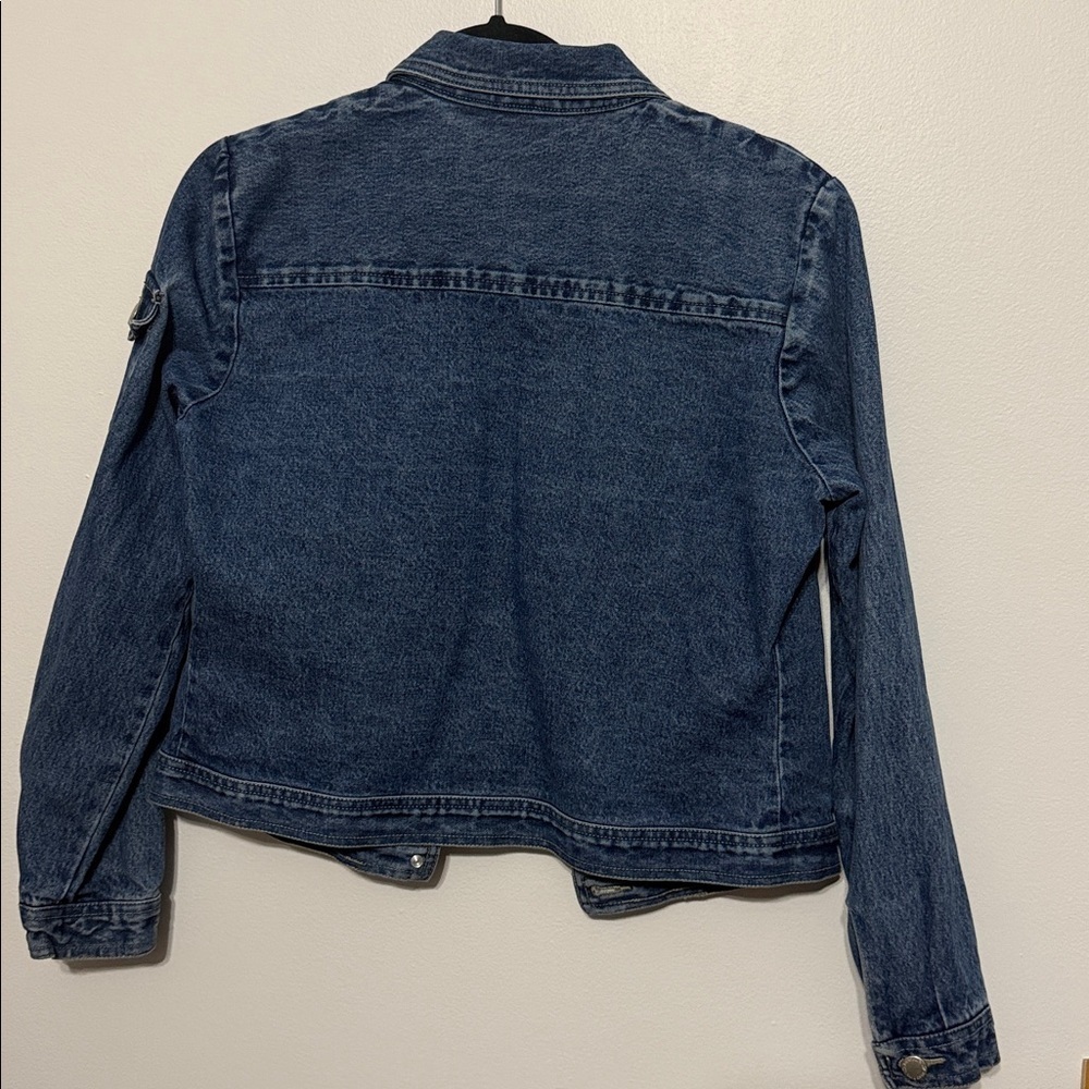 St. John's Bay Cotton Dark Blue Jean Jacket - Picture 7 of 9